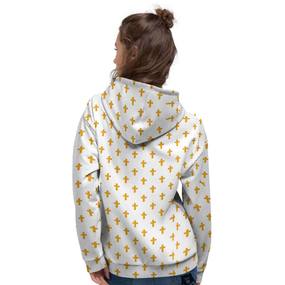Orthodox Cross Print Pattern Women's Hoodie-grizzshop