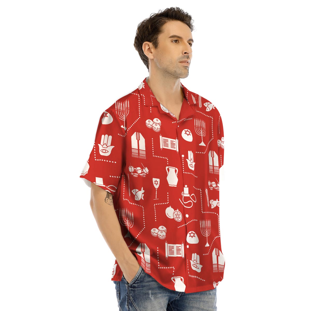 Orthodox Print Pattern Men's Hawaiian Shirt-grizzshop