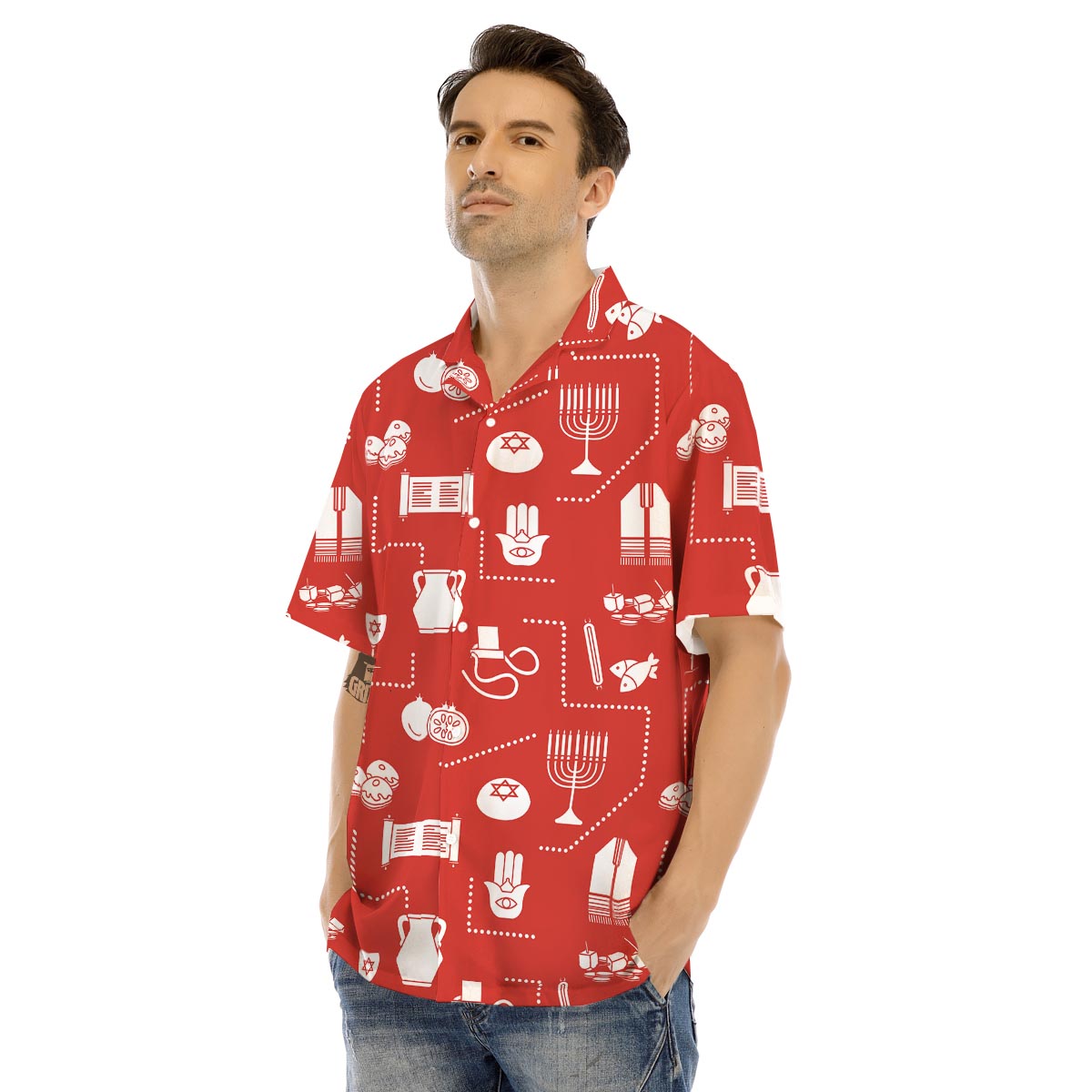 Orthodox Print Pattern Men's Hawaiian Shirt-grizzshop