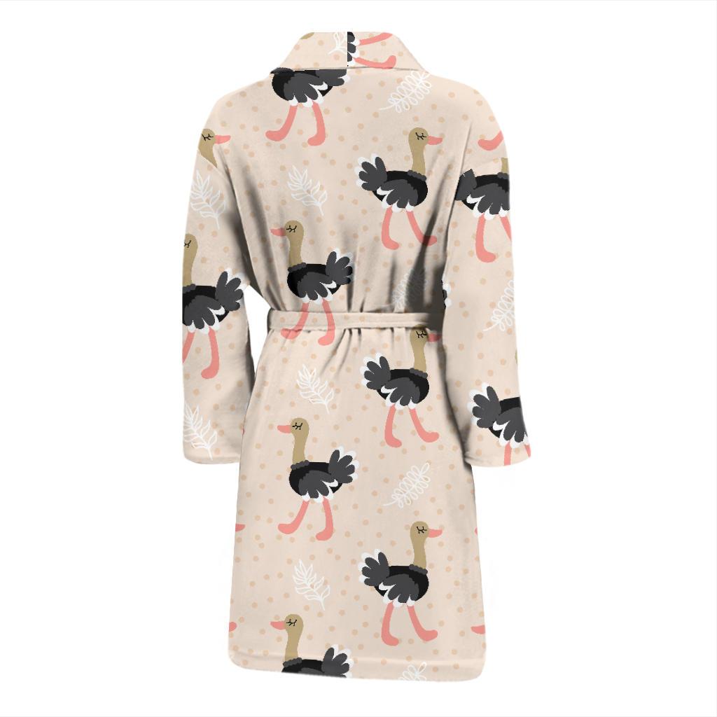 Ostrich Cute Pattern Print Men Long Robe-grizzshop