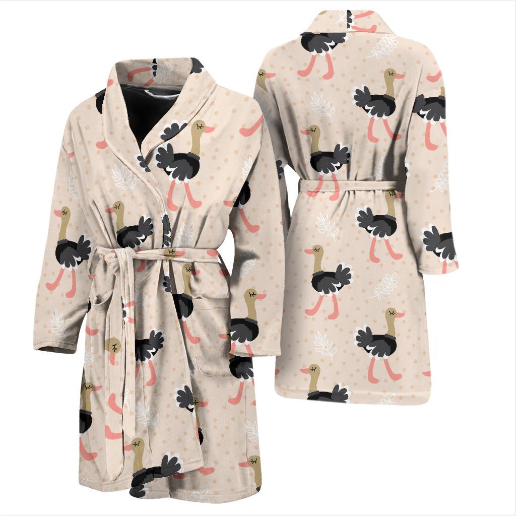 Ostrich Cute Pattern Print Men Long Robe-grizzshop