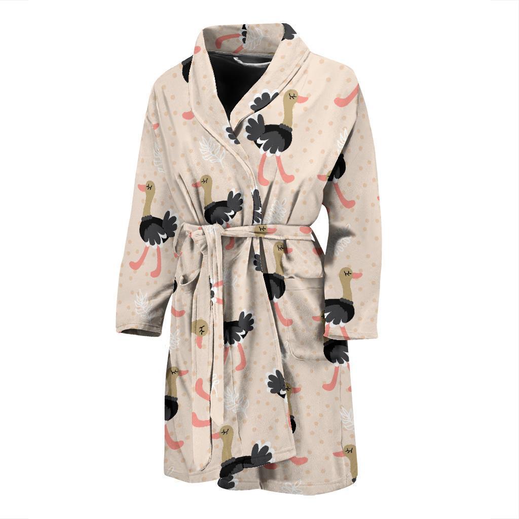 Ostrich Cute Pattern Print Men Long Robe-grizzshop