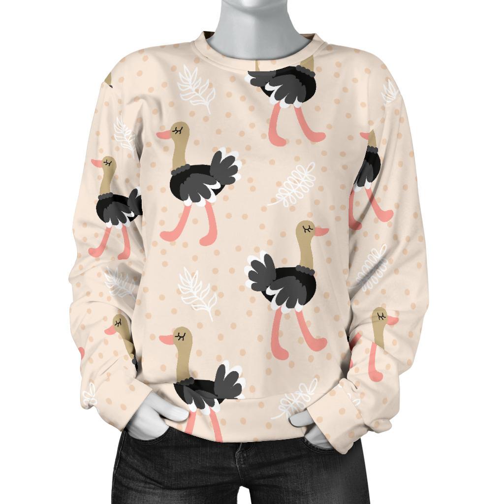 Ostrich Cute Pattern Print Women's Sweatshirt-grizzshop