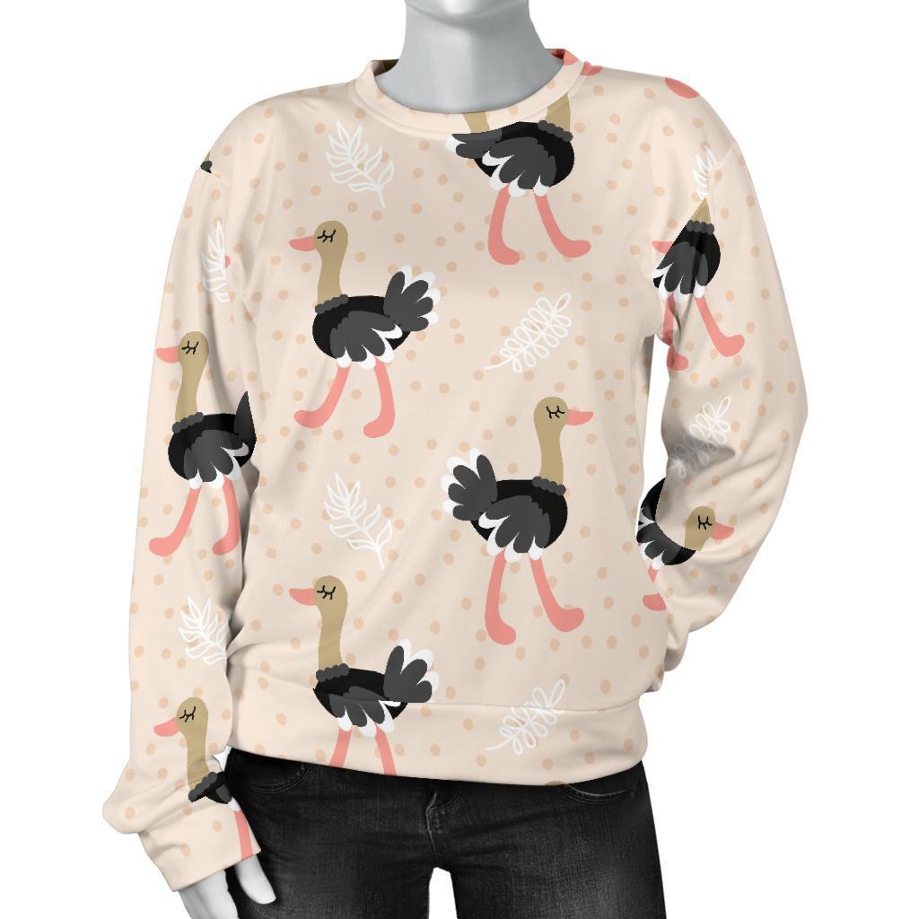 Ostrich Cute Pattern Print Women's Sweatshirt-grizzshop
