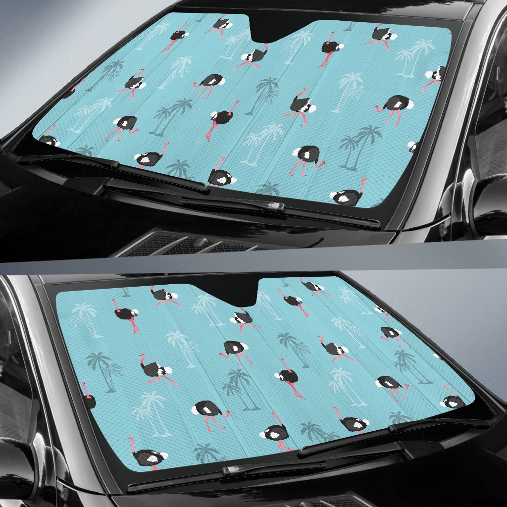 Ostrich Print Pattern Car Sun Shade-grizzshop