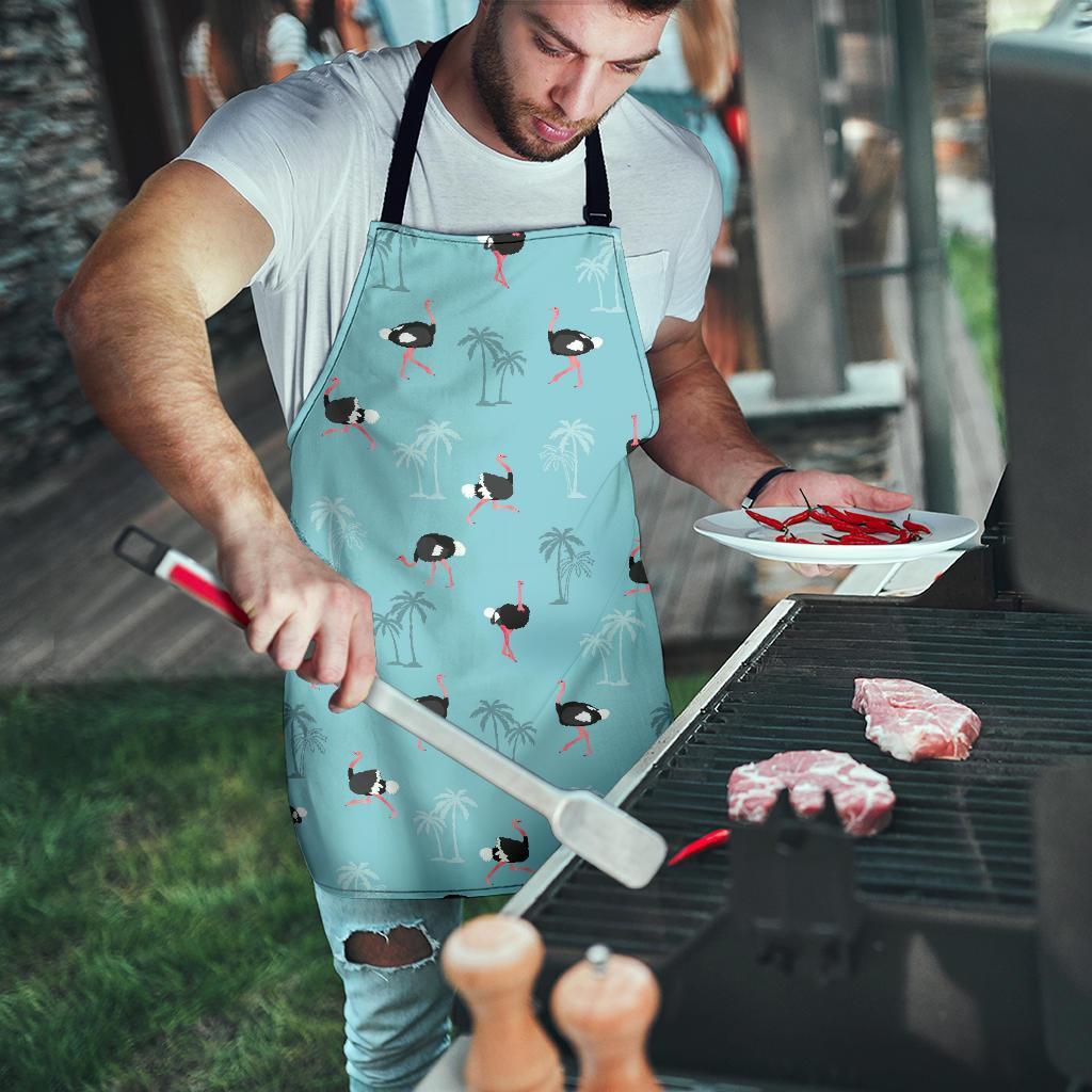 Ostrich Print Pattern Men's Apron-grizzshop
