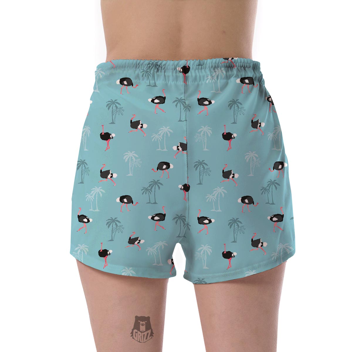 Ostrich Print Pattern Women's Shorts-grizzshop