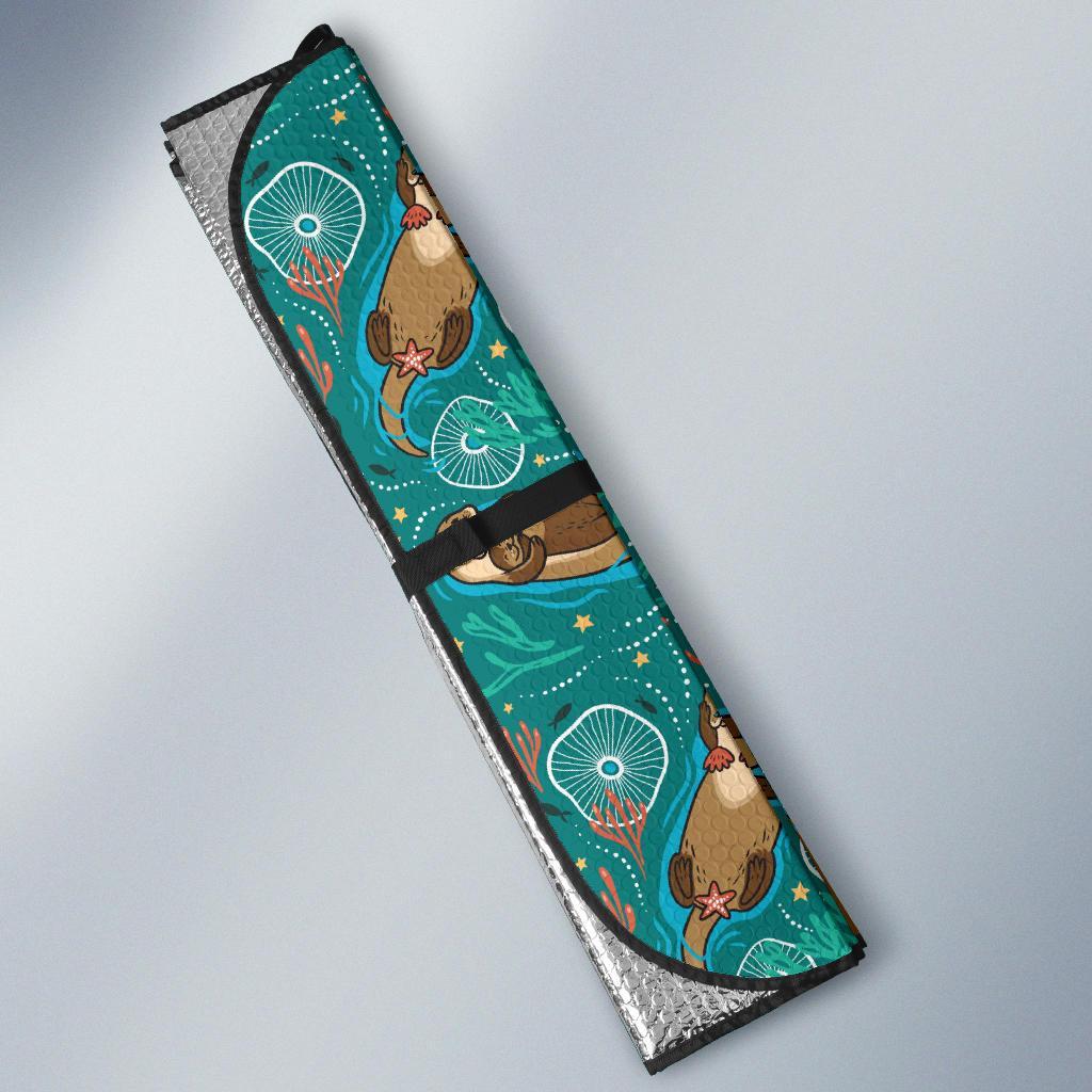 Otter Print Pattern Car Sun Shade-grizzshop