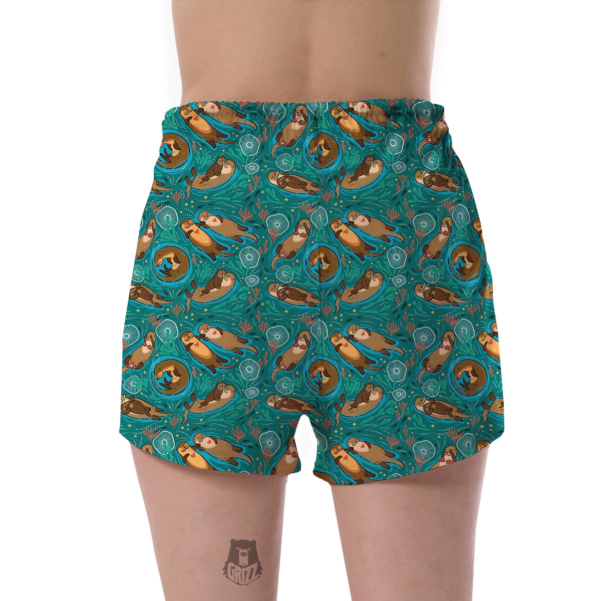 Otter Print Pattern Women's Shorts-grizzshop