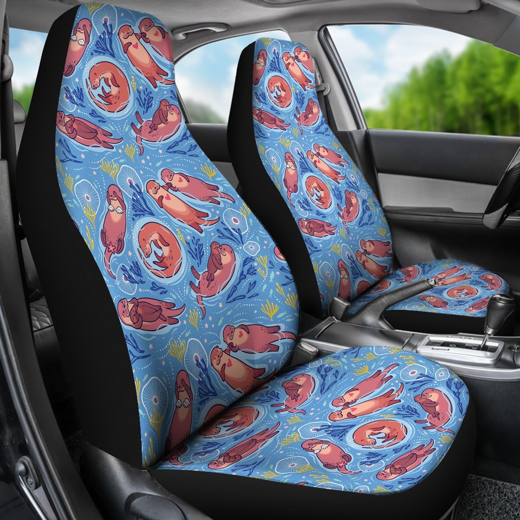 Otter Pattern Print Universal Fit Car Seat Cover-grizzshop
