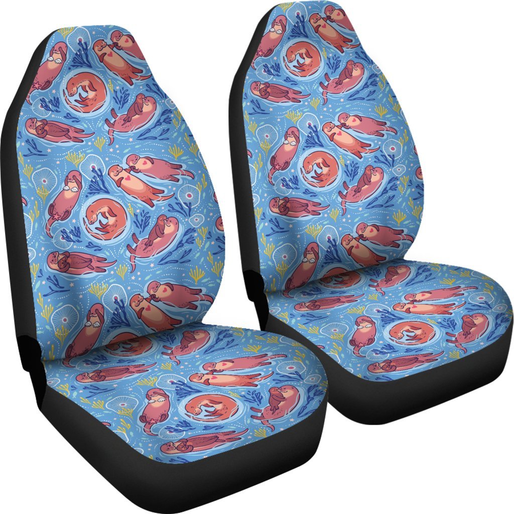 Otter Pattern Print Universal Fit Car Seat Cover-grizzshop