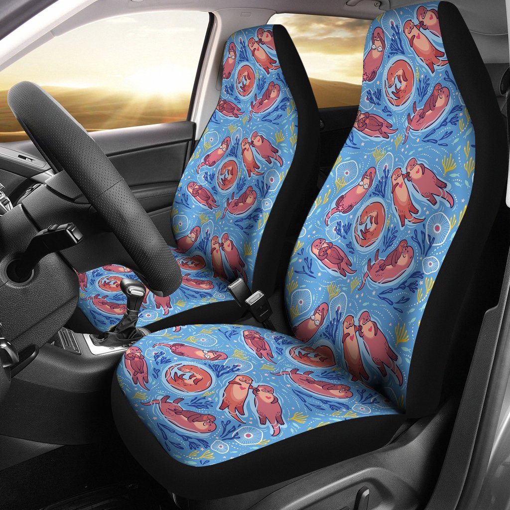 Otter Pattern Print Universal Fit Car Seat Cover-grizzshop