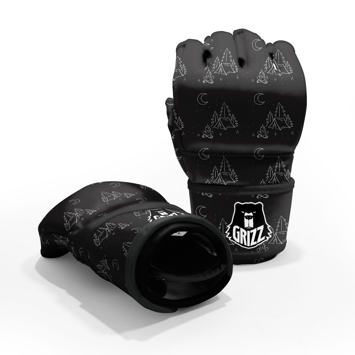 Outdoor Camping Print Pattern MMA Gloves-grizzshop