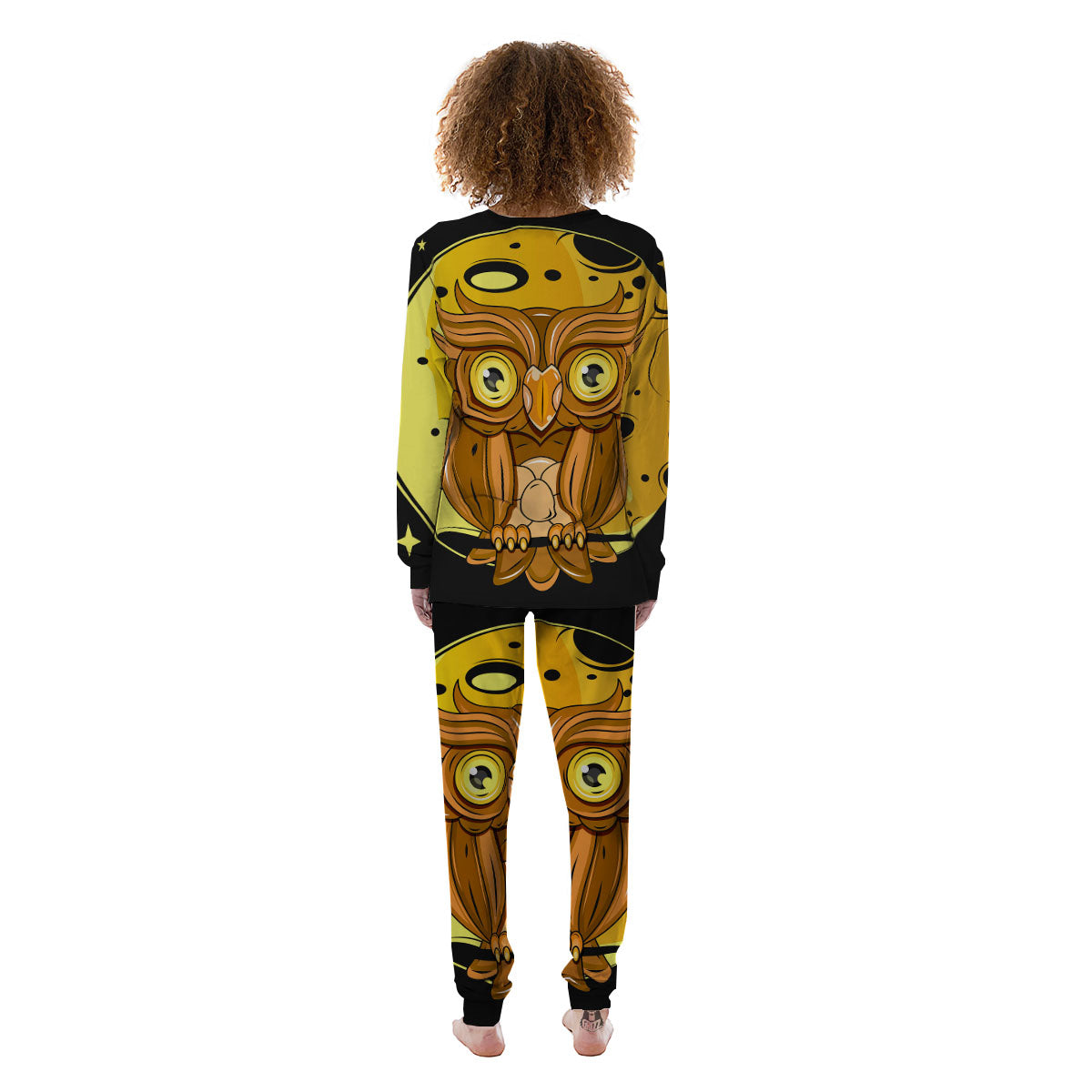 Owl At Night Print Women's Pajamas-grizzshop