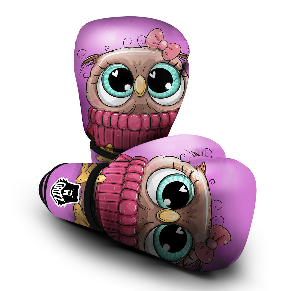 Owl Cute Print Boxing Gloves-grizzshop