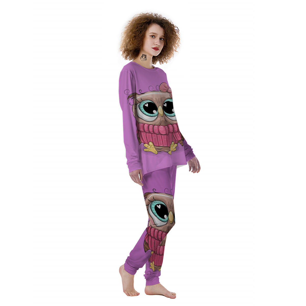 Owl Cute Print Women's Pajamas-grizzshop
