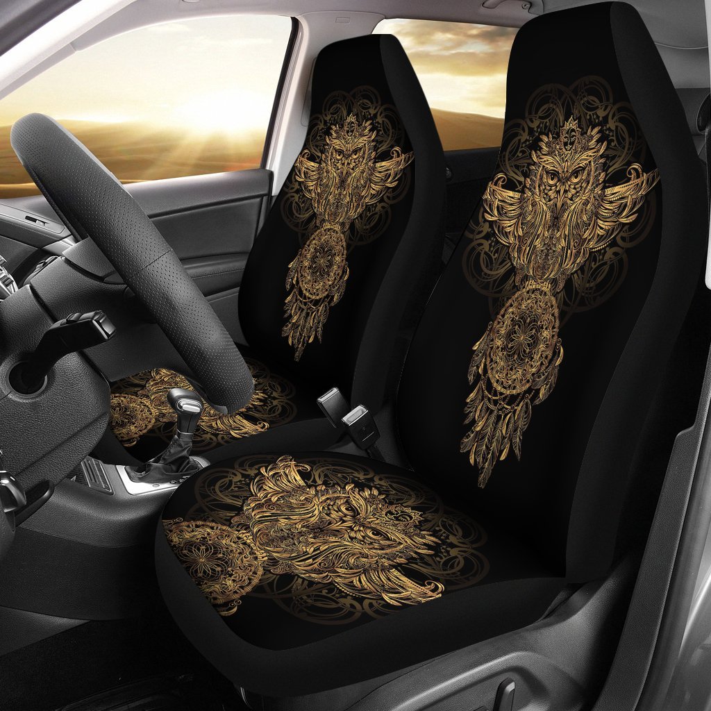 Owl Dream Catcher Feather Universal Fit Car Seat Cover-grizzshop