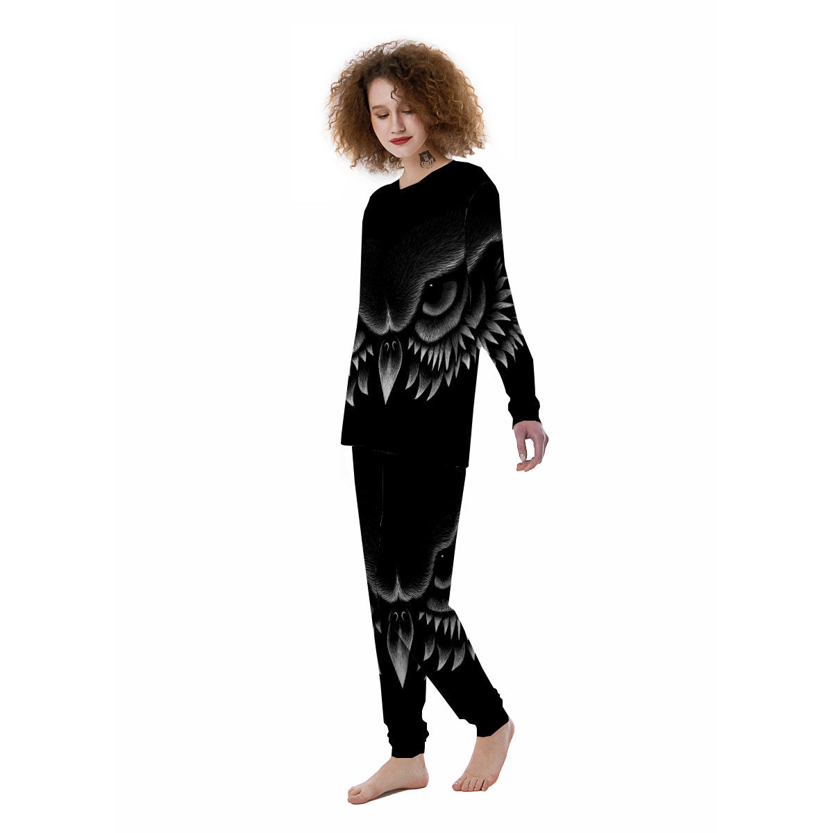 Owl Eyes Print Women's Pajamas-grizzshop