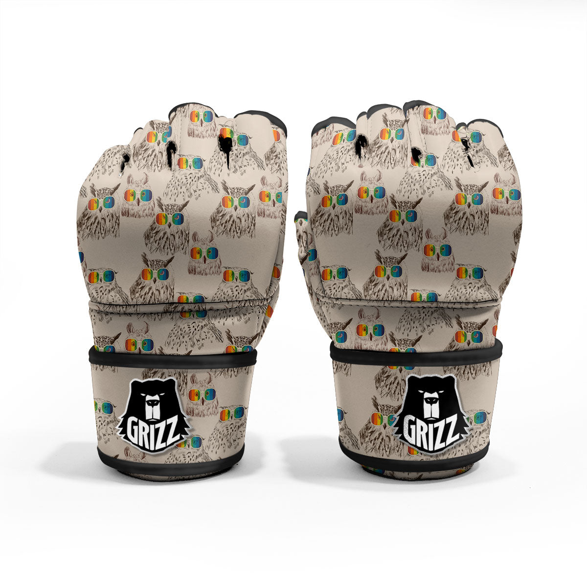 Owl Glasses Print Pattern MMA Gloves-grizzshop