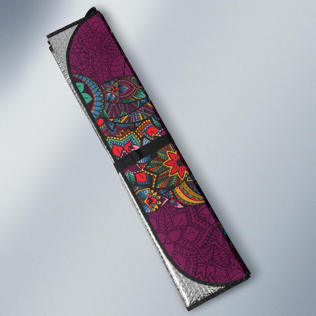Owl Ornamental Print Pattern Car Sun Shade-grizzshop