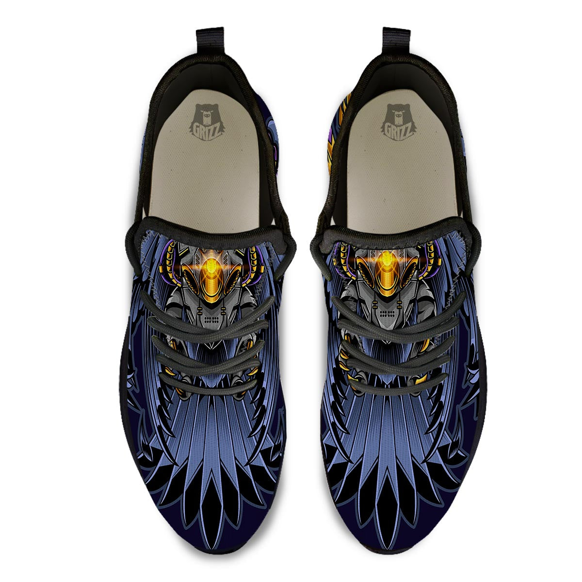 Owl Steampunk Print Black Athletic Shoes-grizzshop