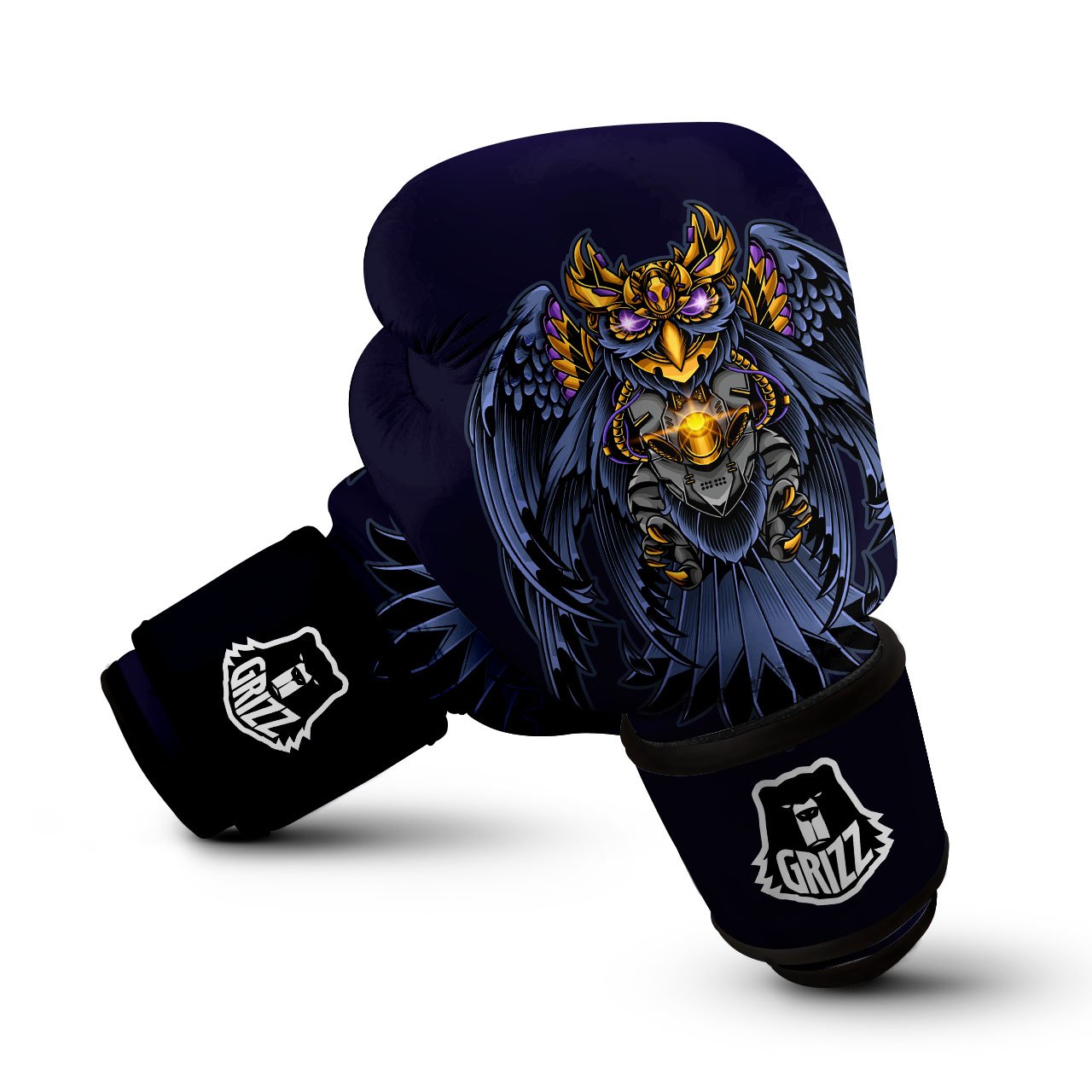 Owl Steampunk Print Boxing Gloves-grizzshop