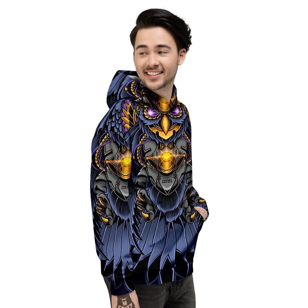 Owl Steampunk Print Men's Hoodie-grizzshop