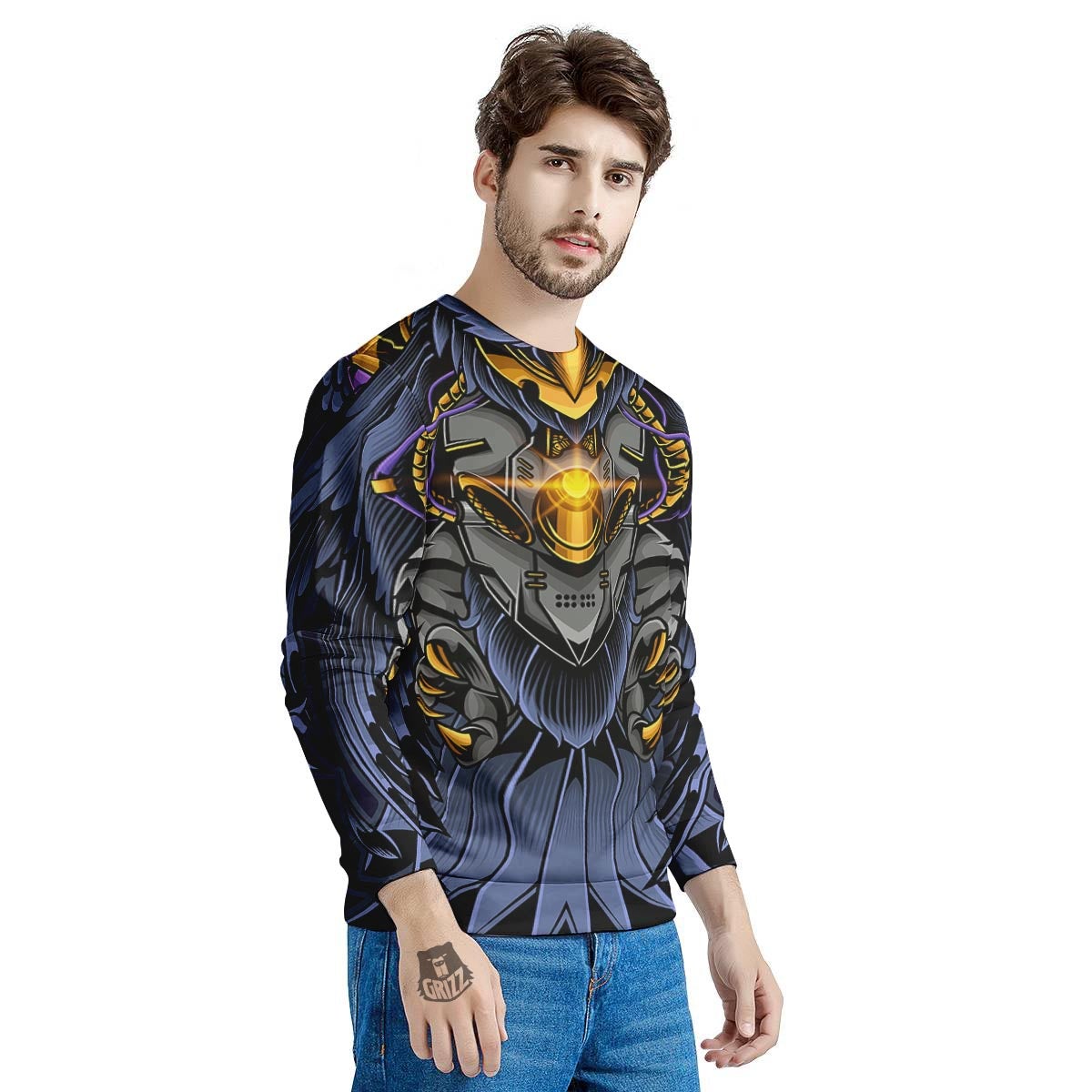 Owl Steampunk Print Men's Sweatshirt-grizzshop