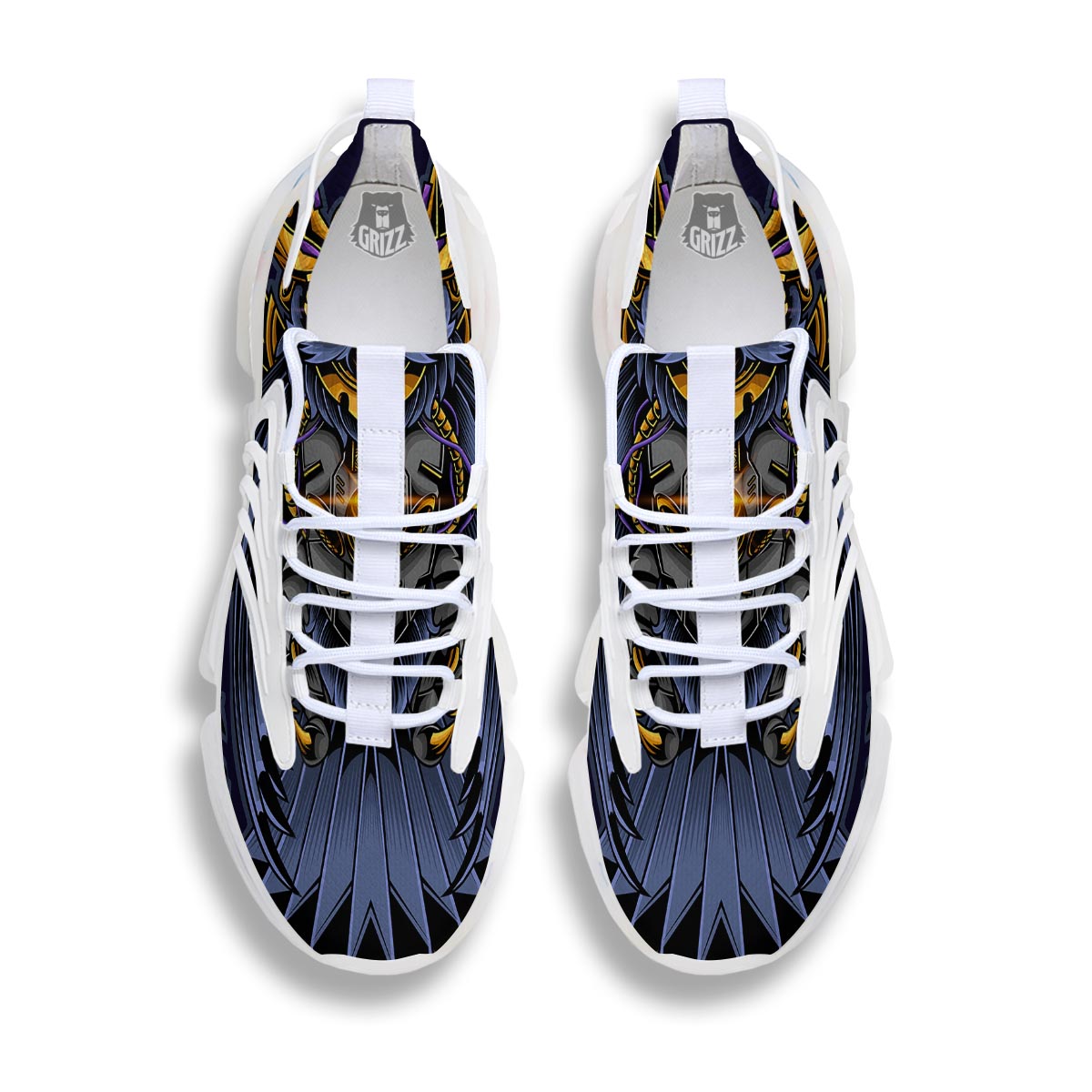 Owl Steampunk Print White Gym Shoes-grizzshop