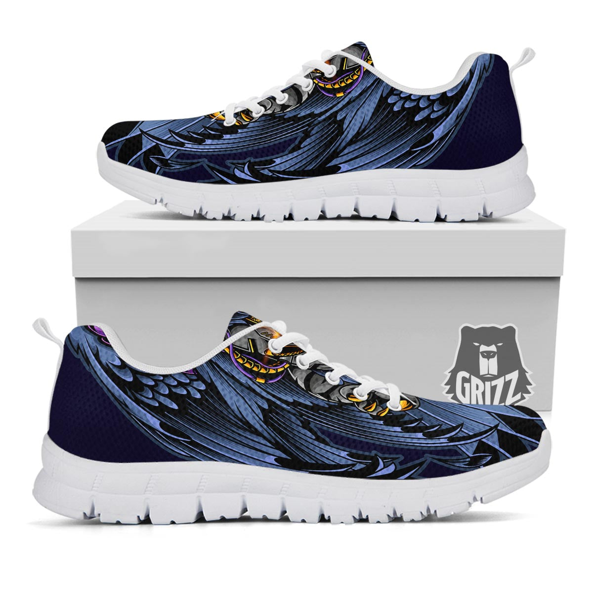 Owl Steampunk Print White Sneaker-grizzshop