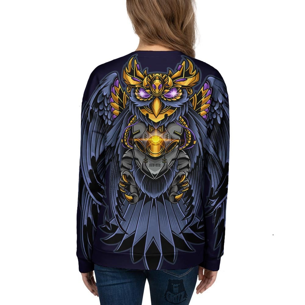 Owl Steampunk Print Women's Sweatshirt-grizzshop