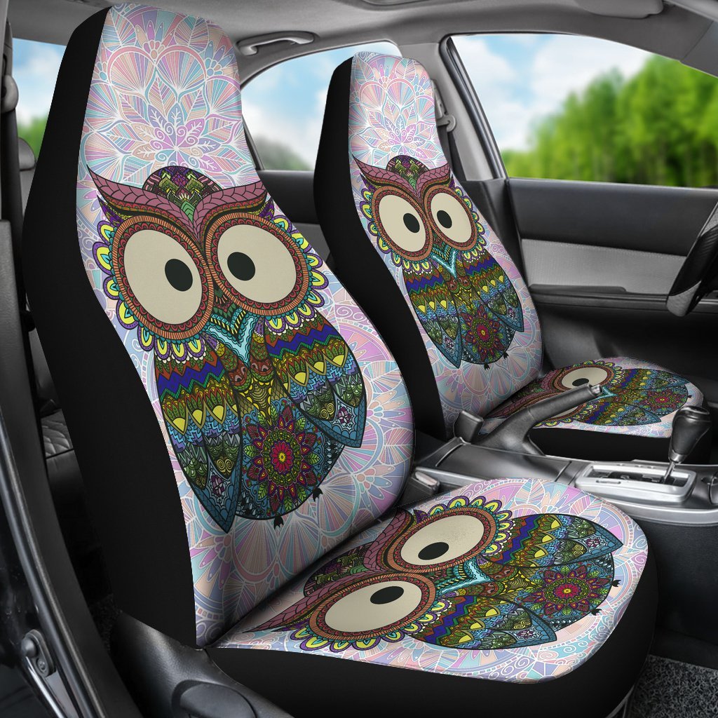 Owl Mandala Soft Car Seat Cover Universal Fit-grizzshop