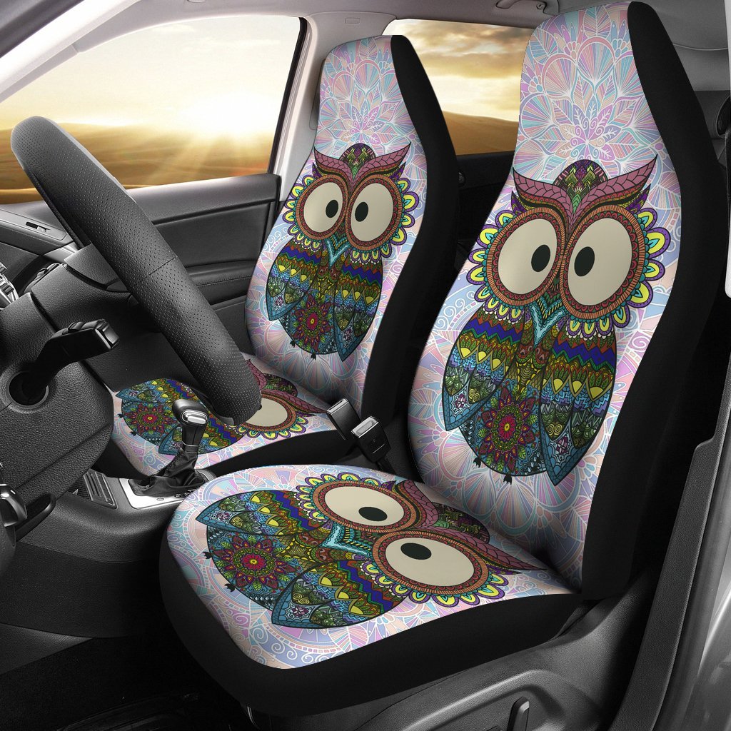 Owl Mandala Soft Car Seat Cover Universal Fit-grizzshop