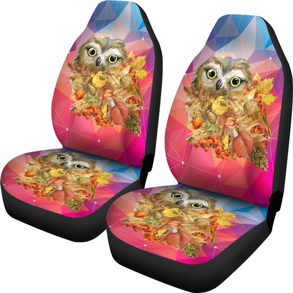 Owl With Fruit Car Seat Cover Car Seat Universal Fit-grizzshop