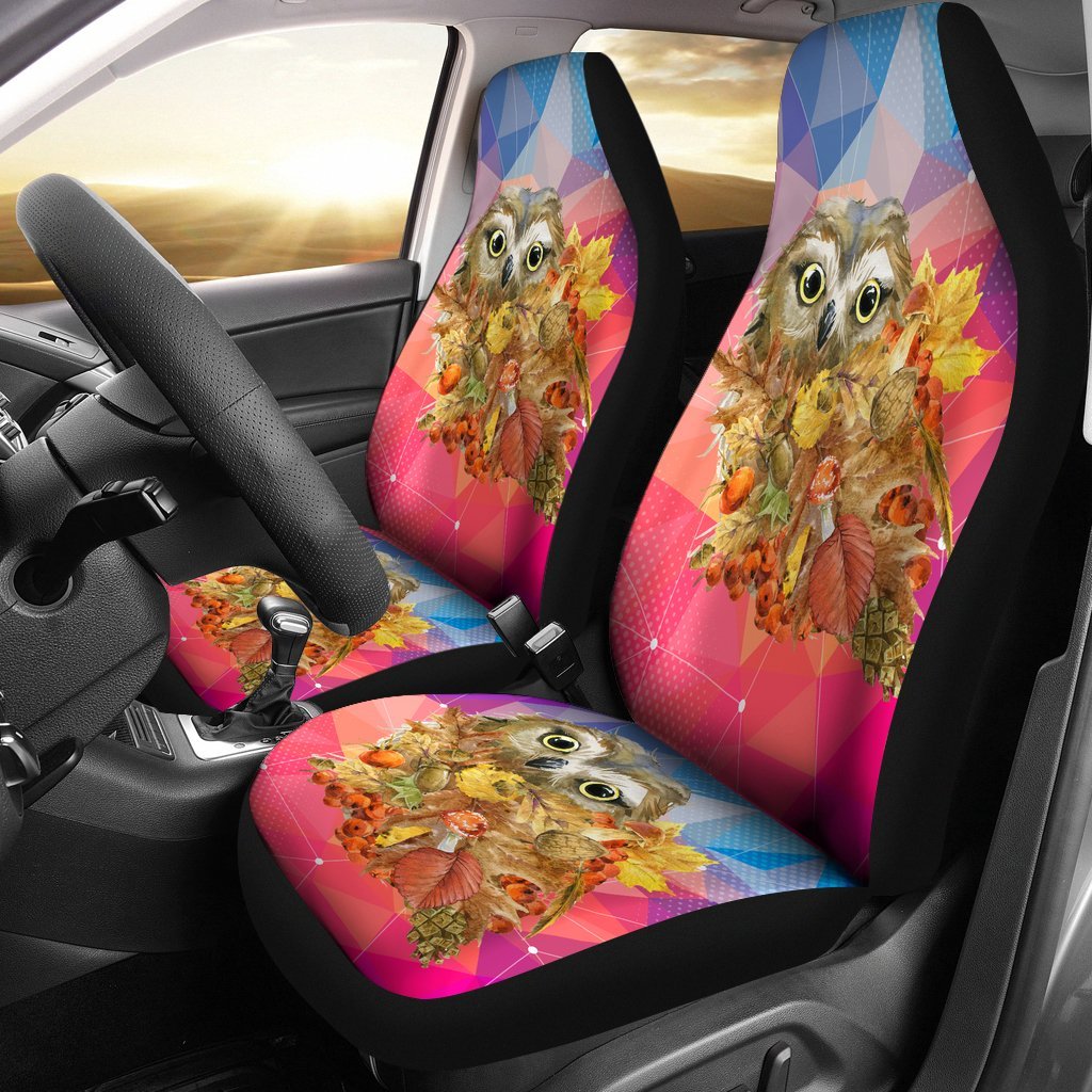 Owl With Fruit Car Seat Cover Car Seat Universal Fit-grizzshop
