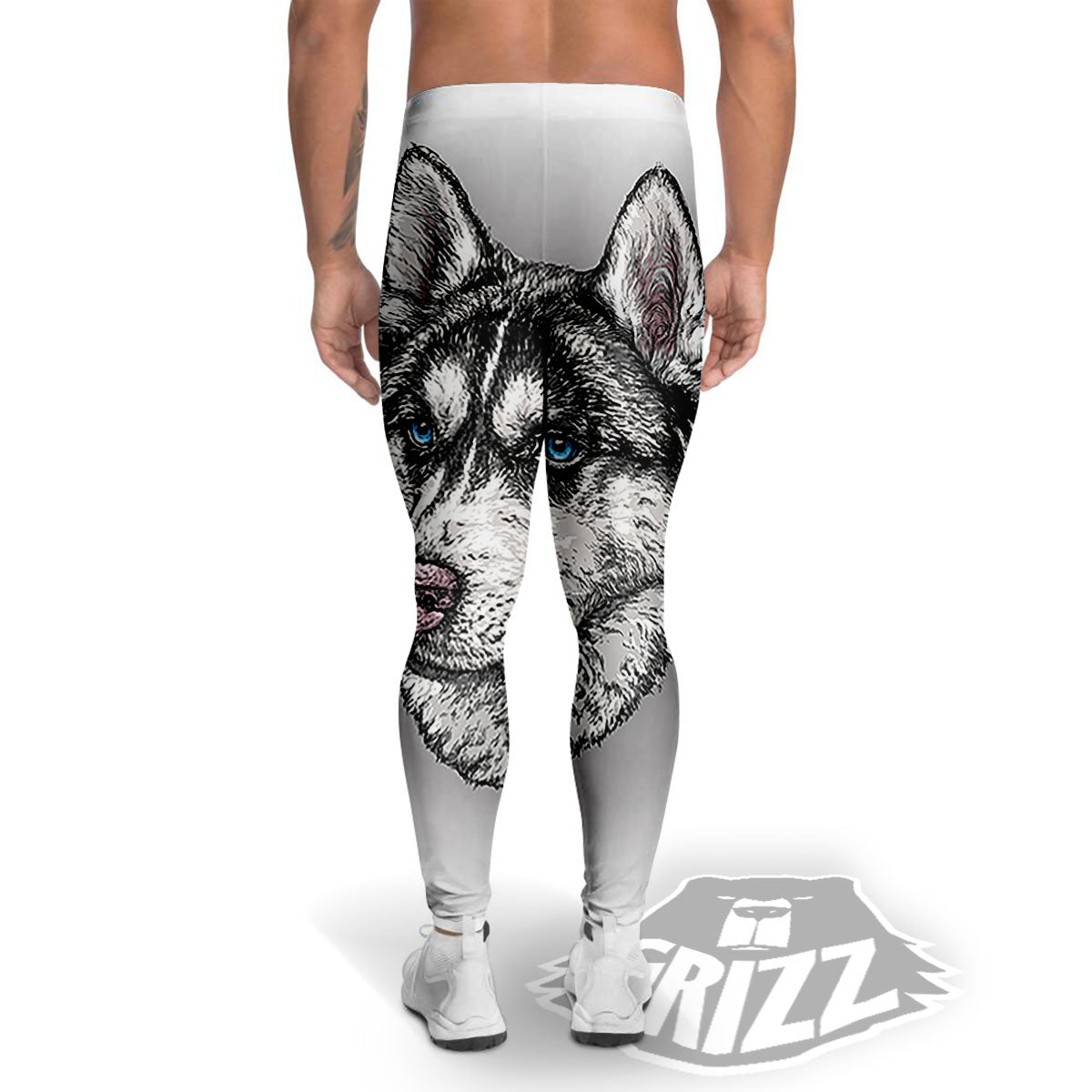 Painting Alaskan Malamute Print Men's Leggings-grizzshop