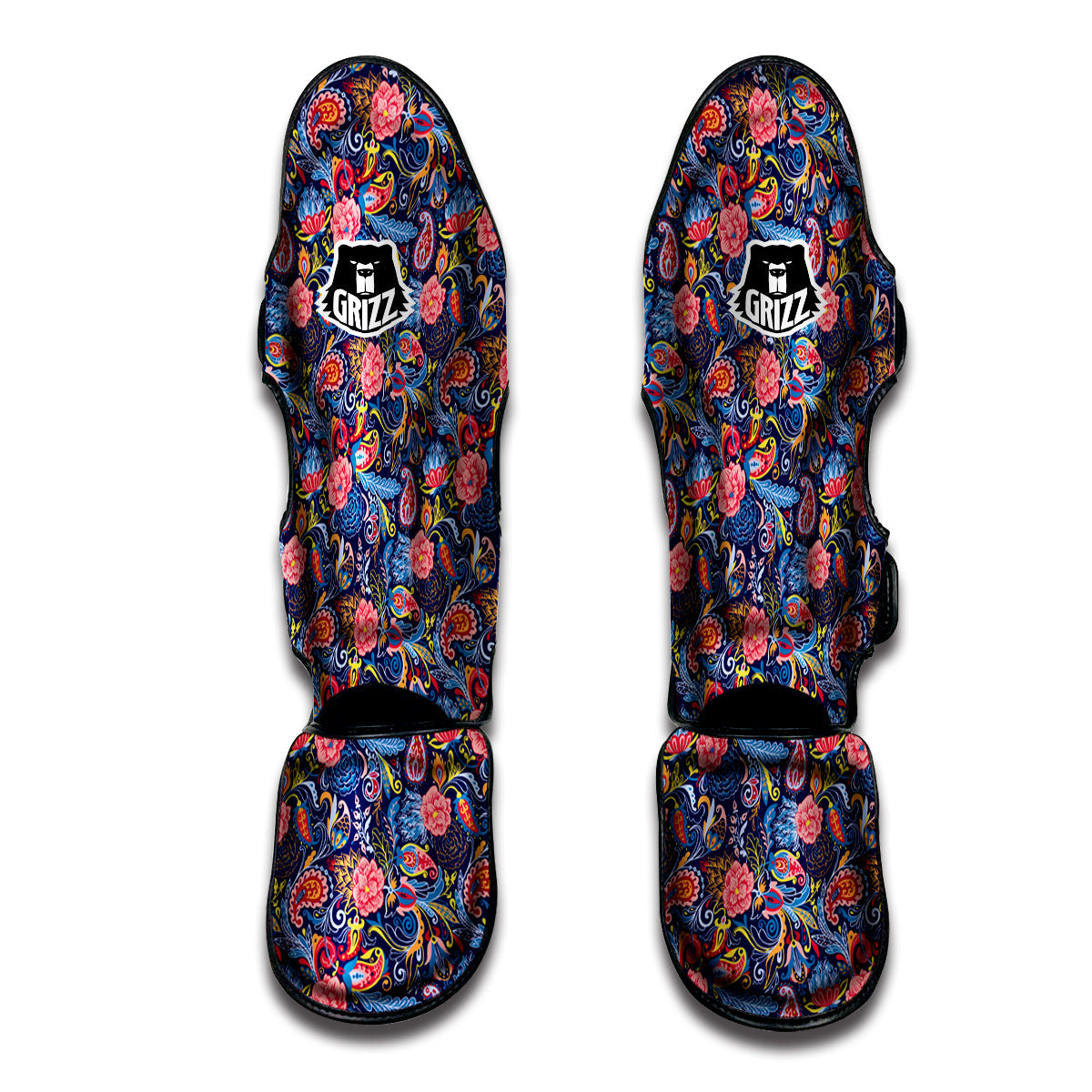 Breast Cancer Pink And White Print Pattern Muay Thai Shin Guards