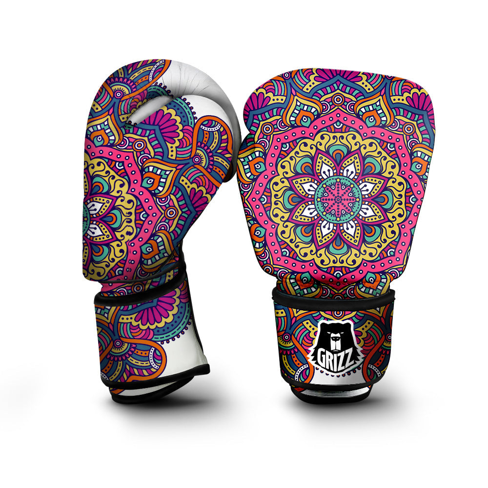 Paisley Boho Colorful Print Boxing Gloves-grizzshop