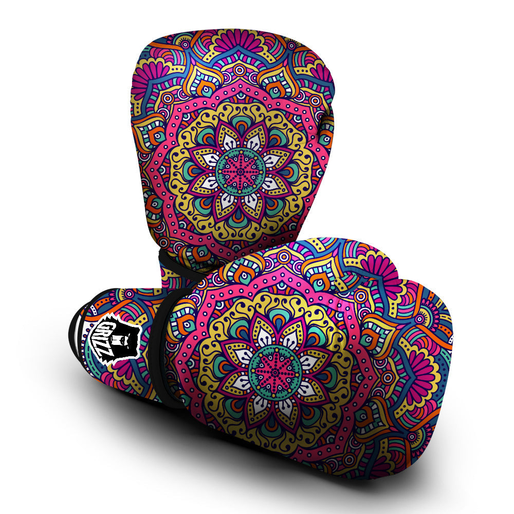 Paisley Boho Colorful Print Boxing Gloves-grizzshop
