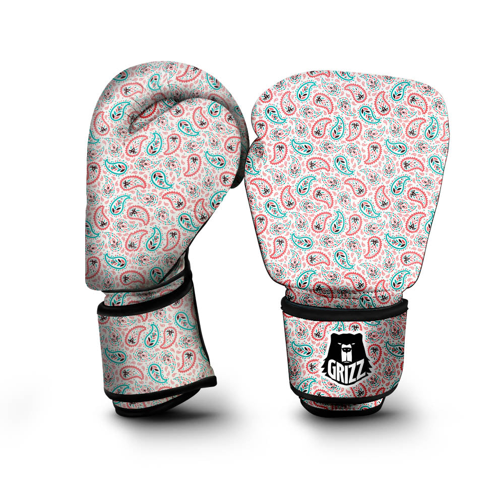 Paisley Boho Colorful Print Pattern Boxing Gloves-grizzshop