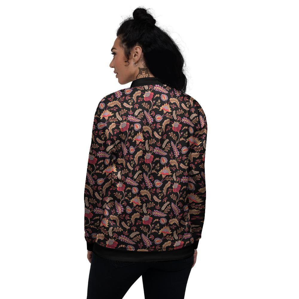 Paisley Boho Print Pattern Women's Bomber Jacket-grizzshop