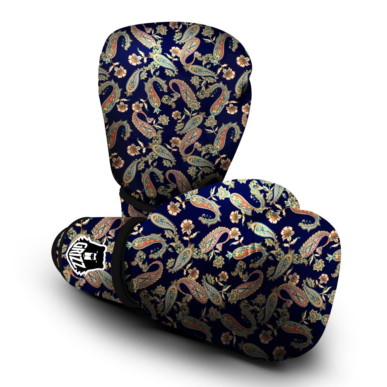 Paisley Retro Print Pattern Boxing Gloves-grizzshop