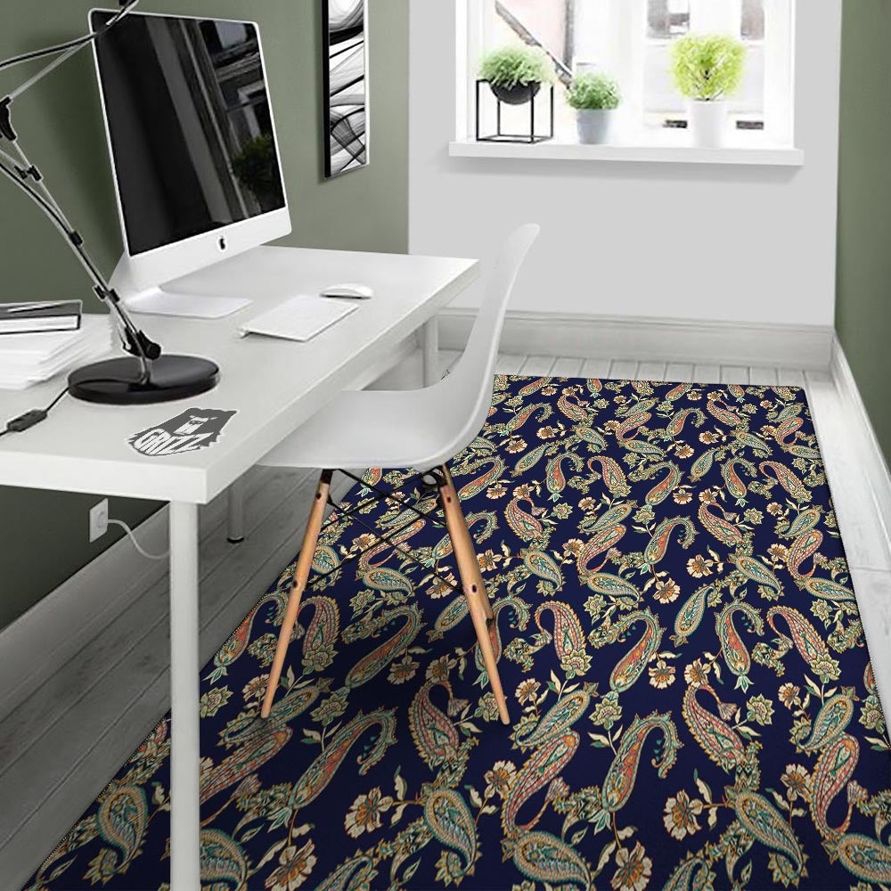 Paisley Retro Print Pattern Floor Mat-grizzshop