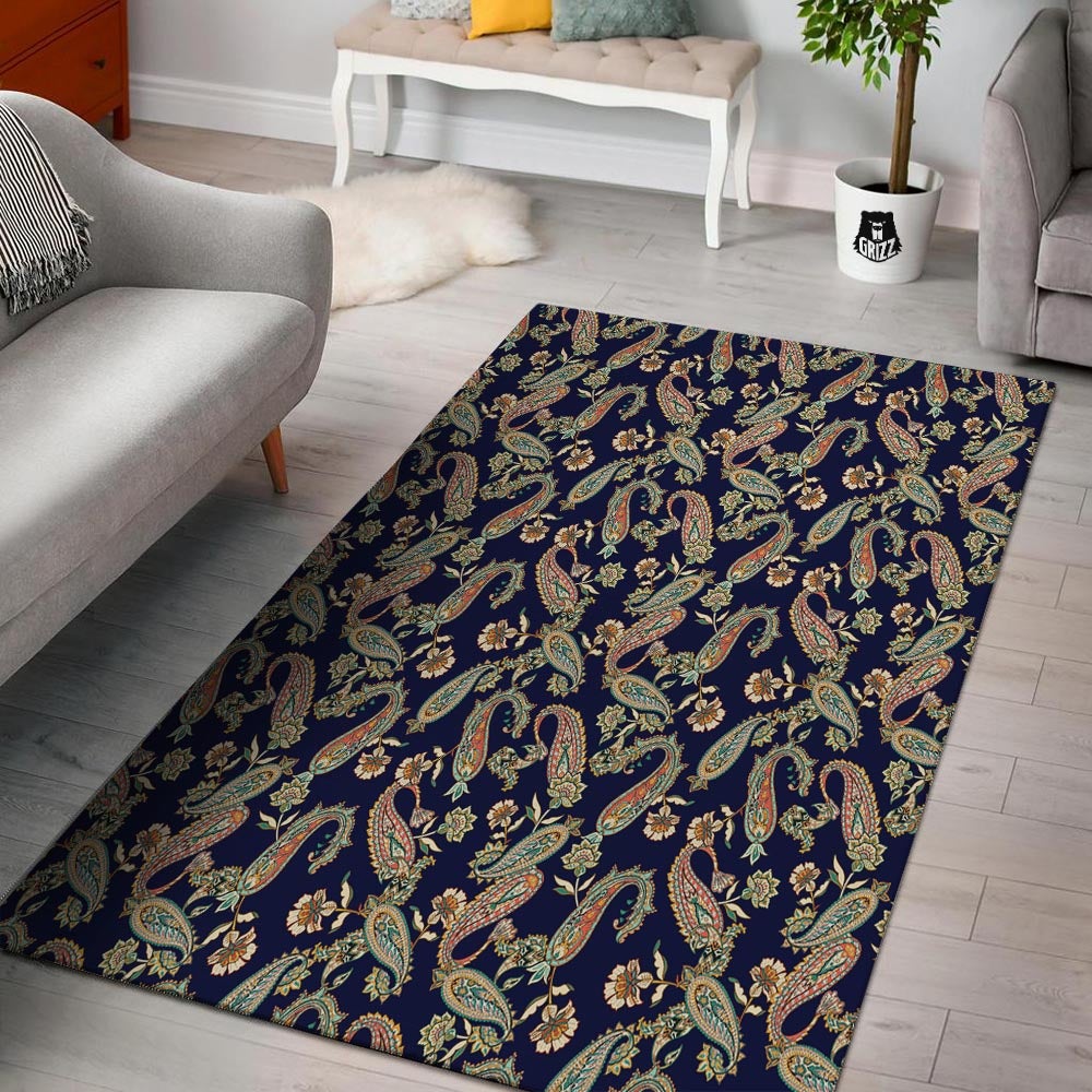 Paisley Retro Print Pattern Floor Mat-grizzshop
