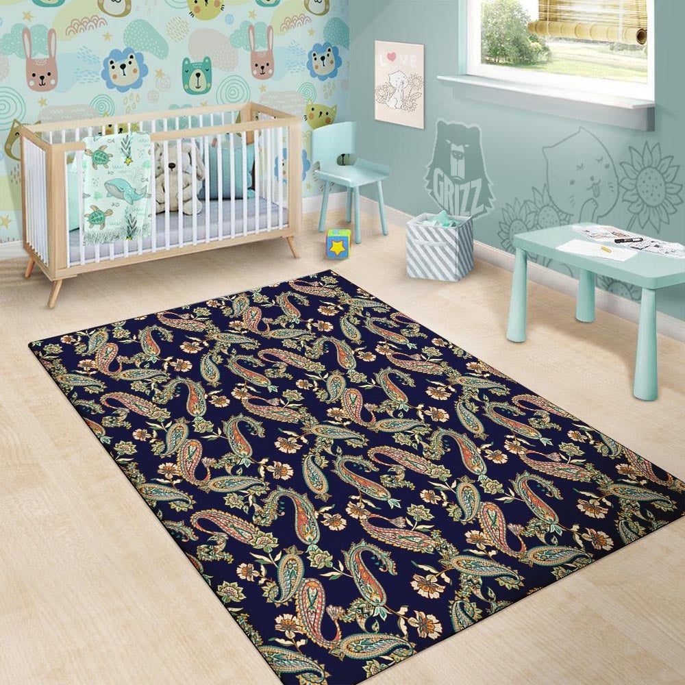 Paisley Retro Print Pattern Floor Mat-grizzshop