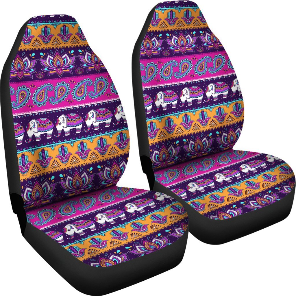 Paisleys Elephant Pattern Print Universal Fit Car Seat Cover-grizzshop