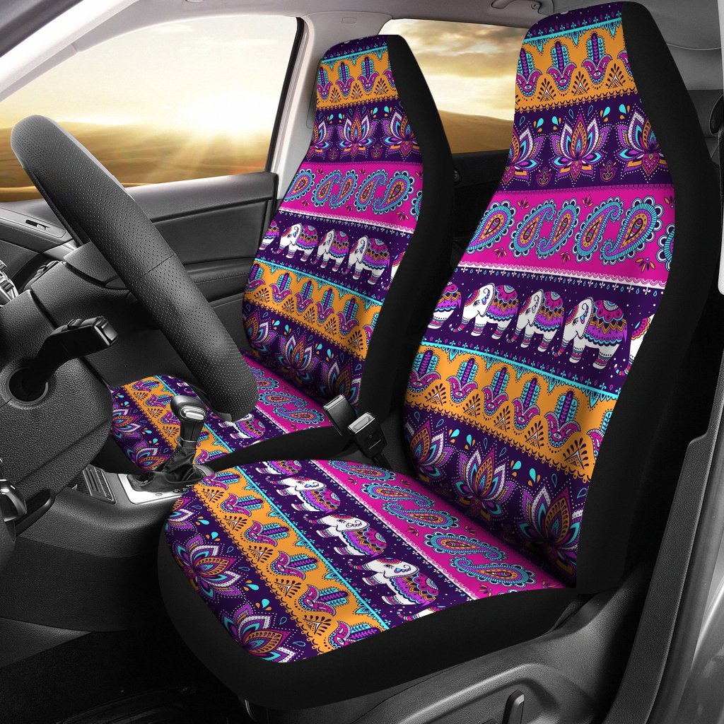 Paisleys Elephant Pattern Print Universal Fit Car Seat Cover-grizzshop