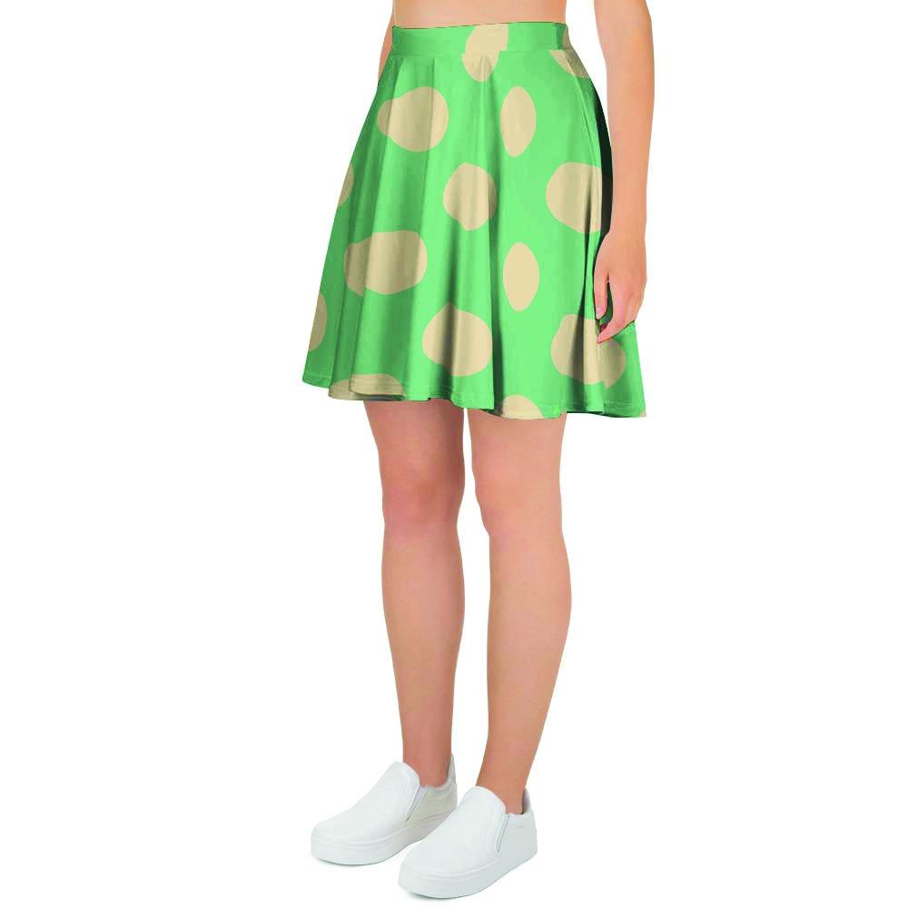 Pale Green Polka Dot Women's Skirt-grizzshop