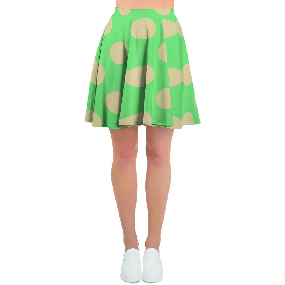 Pale Green Polka Dot Women's Skirt-grizzshop