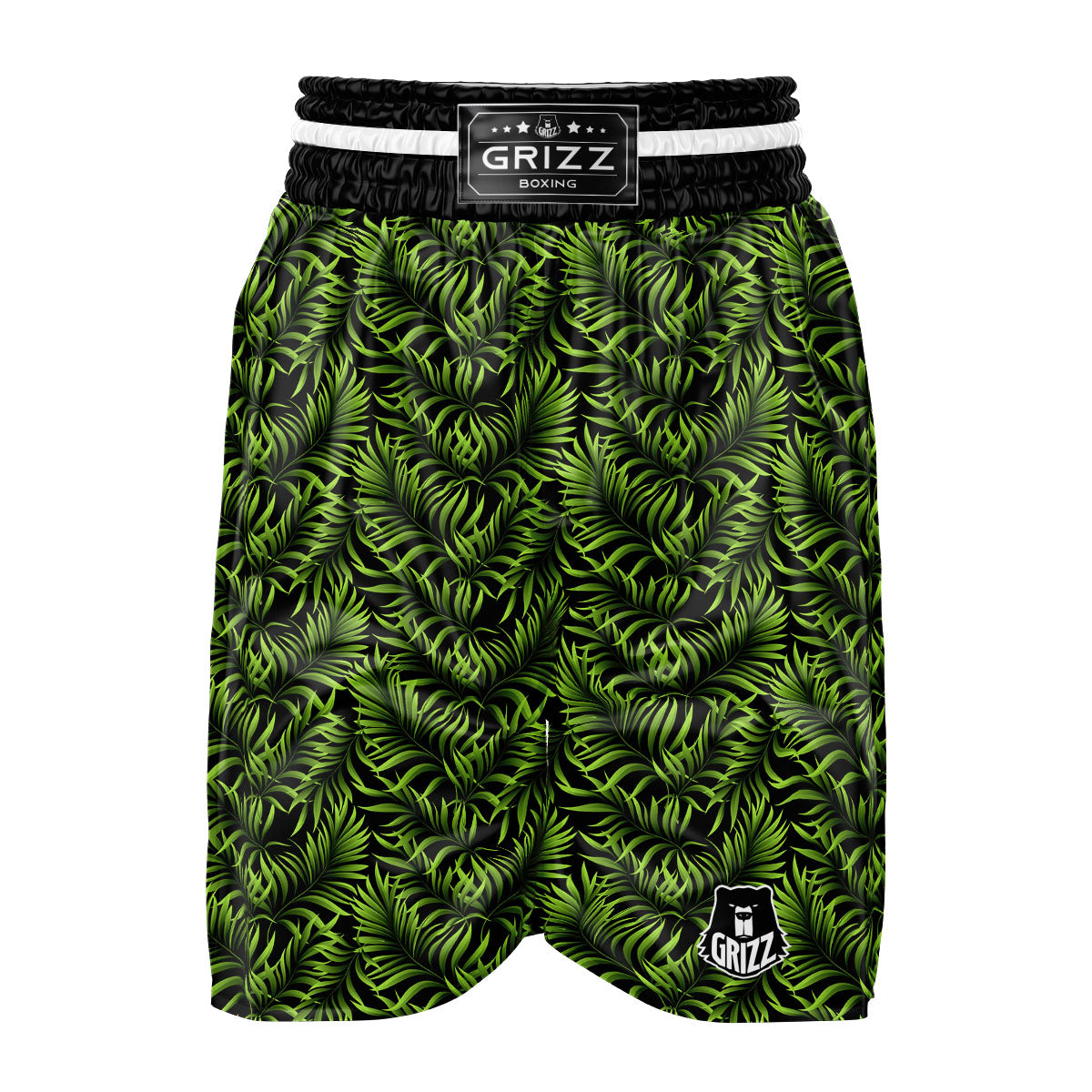 Palm Leaf Green Tropical Print Pattern Boxing Shorts-grizzshop